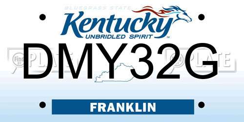 DMY32G Kentucky License Plate