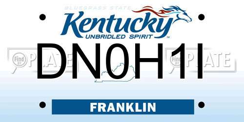 DN0H1I Kentucky License Plate