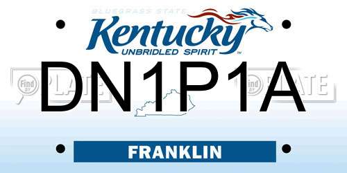 DN1P1A Kentucky License Plate