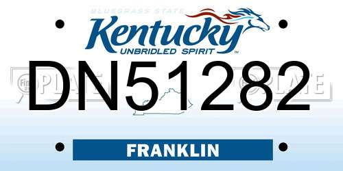 DN51282 Kentucky License Plate