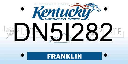 DN5I282 Kentucky License Plate
