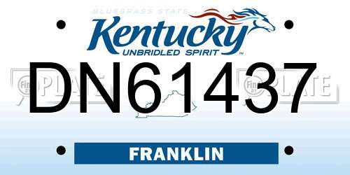 DN61437 Kentucky License Plate