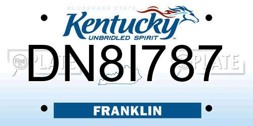 DN8I787 Kentucky License Plate