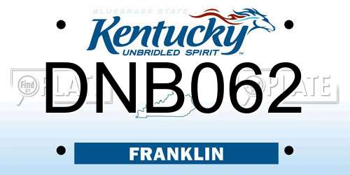 DNB062 Kentucky License Plate