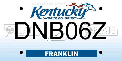 DNB06Z Kentucky License Plate