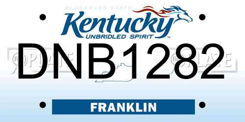 DNB1282 Kentucky License Plate