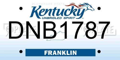DNB1787 Kentucky License Plate