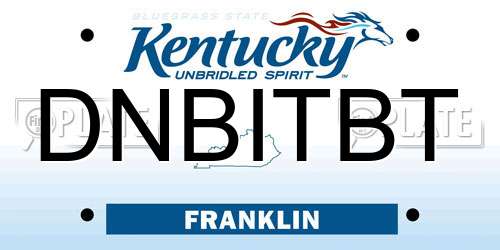 DNBITBT Kentucky License Plate