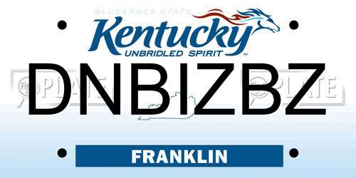 DNBIZBZ Kentucky License Plate