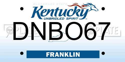 DNBO67 Kentucky License Plate