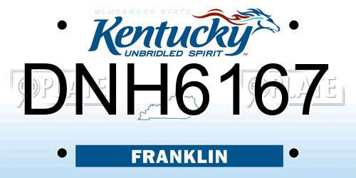 DNH6167 Kentucky License Plate