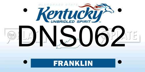 DNS062 Kentucky License Plate