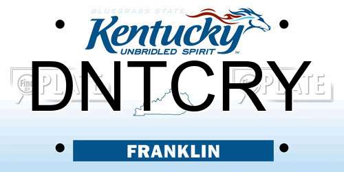 DNTCRY Kentucky License Plate