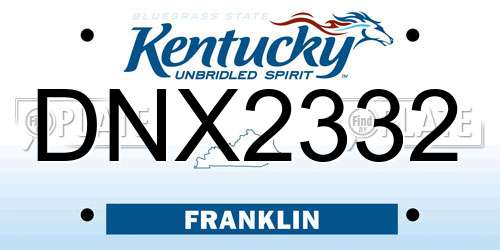 DNX2332 Kentucky License Plate