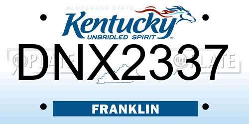 DNX2337 Kentucky License Plate
