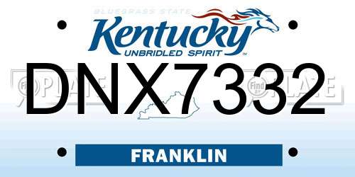 DNX7332 Kentucky License Plate