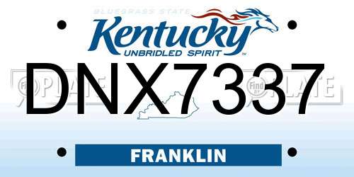 DNX7337 Kentucky License Plate