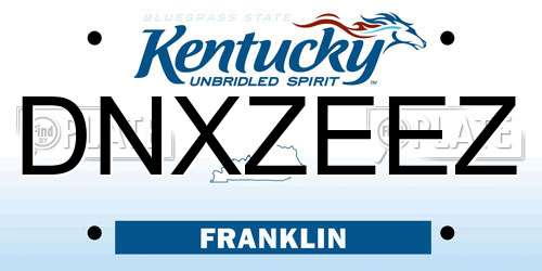 DNXZEEZ Kentucky License Plate