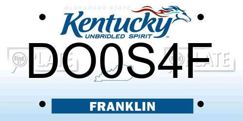 DO0S4F Kentucky License Plate