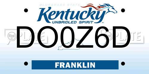 DO0Z6D Kentucky License Plate