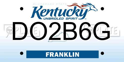 DO2B6G Kentucky License Plate