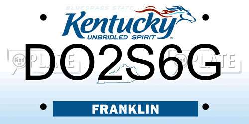 DO2S6G Kentucky License Plate