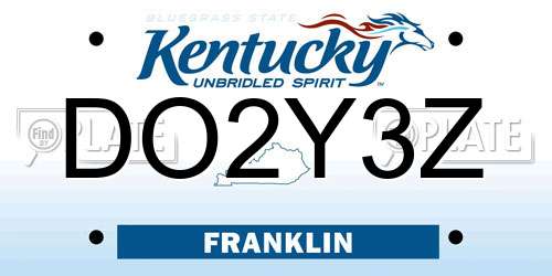 DO2Y3Z Kentucky License Plate