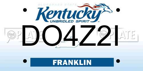 DO4Z2I Kentucky License Plate