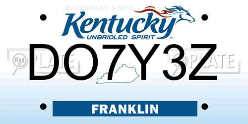DO7Y3Z Kentucky License Plate