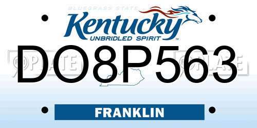 DO8P563 Kentucky License Plate