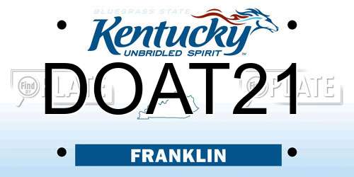DOAT21 Kentucky License Plate