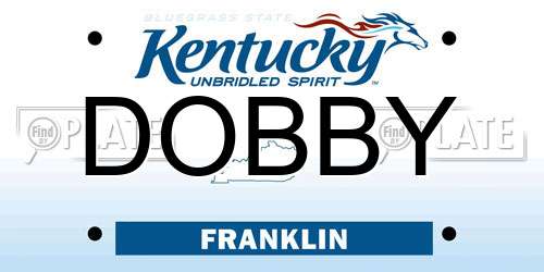 DOBBY Kentucky License Plate