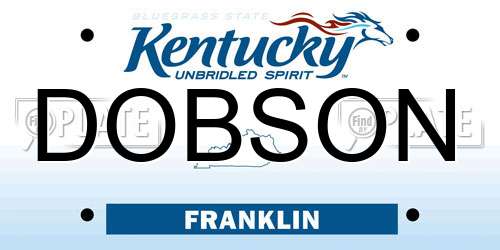 DOBSON Kentucky License Plate