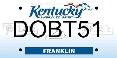 DOBT51 Kentucky License Plate