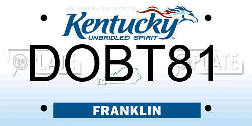 DOBT81 Kentucky License Plate