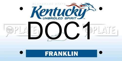 DOC1 Kentucky License Plate
