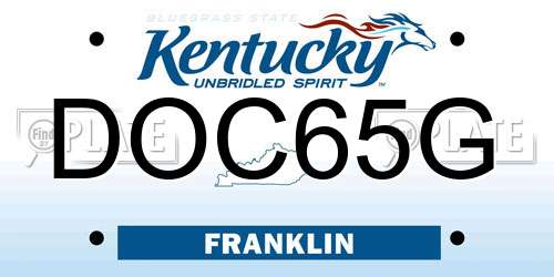 DOC65G Kentucky License Plate