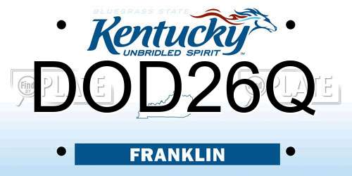 DOD26Q Kentucky License Plate