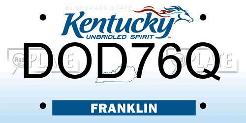 DOD76Q Kentucky License Plate