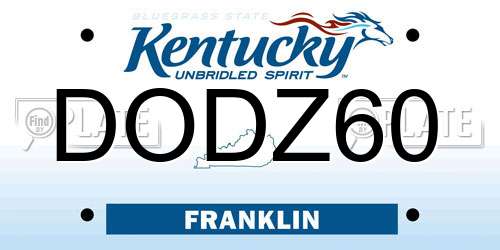 DODZ60 Kentucky License Plate