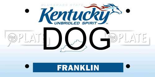DOG Kentucky License Plate