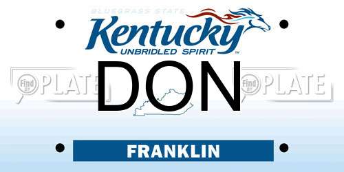 DON Kentucky License Plate
