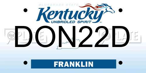DON22D Kentucky License Plate