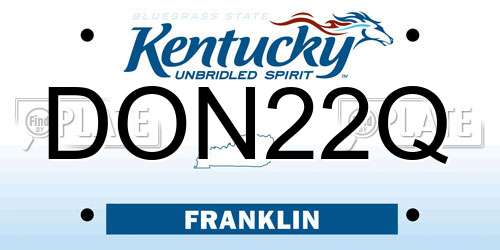 DON22Q Kentucky License Plate
