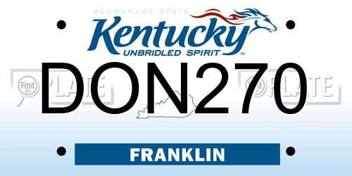 DON270 Kentucky License Plate