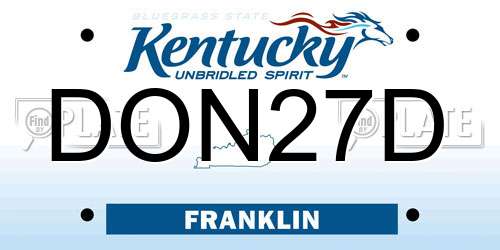DON27D Kentucky License Plate
