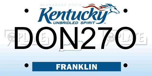 DON27O Kentucky License Plate