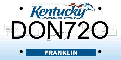 DON72O Kentucky License Plate