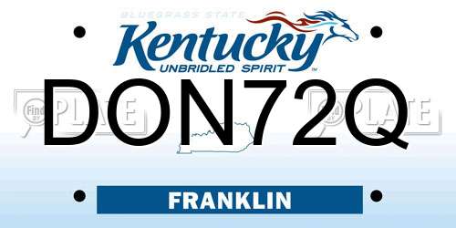 DON72Q Kentucky License Plate