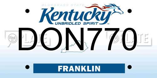DON770 Kentucky License Plate